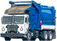A waste hauling truck